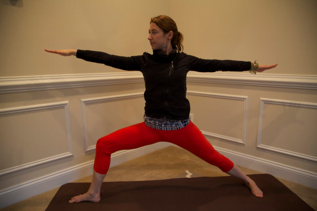 Yoga Mom Beginner Pose Warrior 2